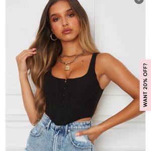 White fox black corset